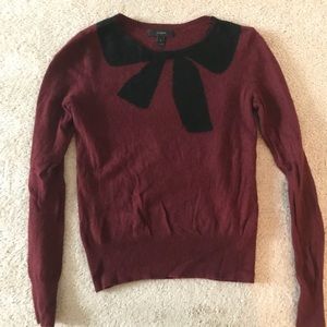 FINAL SALE: Burgundy J Crew Sweater with Navy Bow!